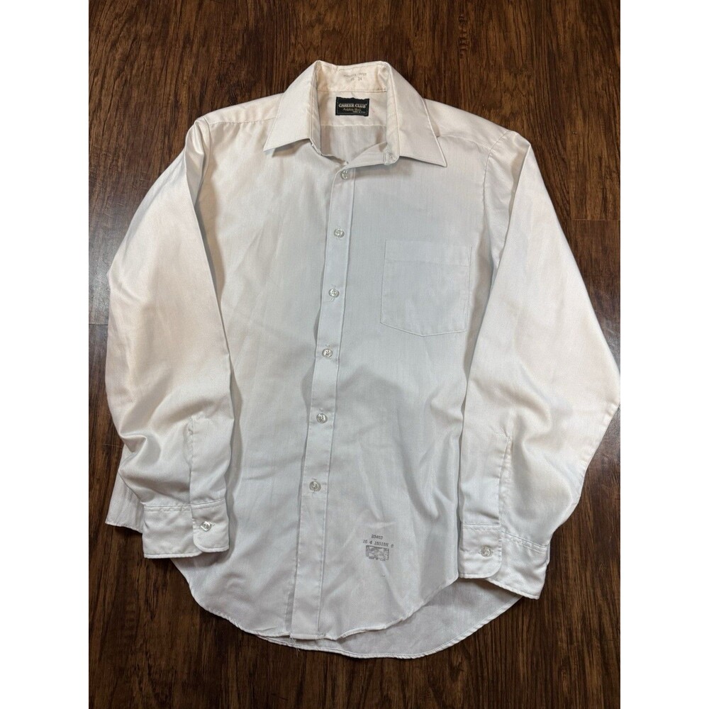 Vintage Career Club Ashton Hall Men’s Large Size 16 34 Made In USA Long Sleeve